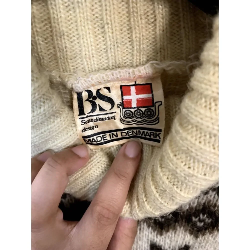 Vintage BS Scandinavian Design Nordic Wool Turtleneck Sweater Size 56/XXL - Picture 3 of 11